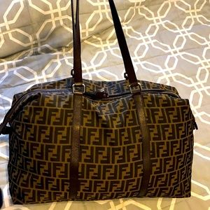 FENDI Zucca Boston Bag